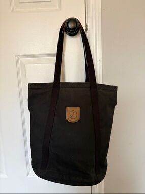 fjallraven Black Canvas Tote Backpack